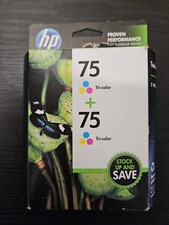 NEW NIB 2 HP 75 Tri-Color Ink Cartridge for Printer picture