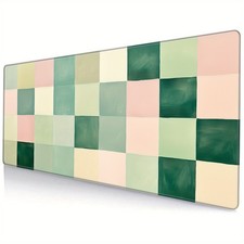 XXL Retro Checkered Desk Mat, Large Anti-Slip Rubber Mouse Pad with Stitched E picture