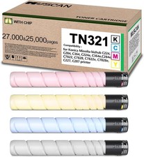 TN321 Toner Cartridges 4-Piece BCMY MUSCAN [Compatible With Konica] BN Chip picture