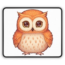 Cute Orange Owl Gaming Mouse Pad picture