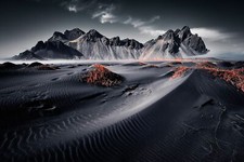 Landscape iceland nature dark mountains low Custom Gaming Mat Desk picture