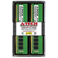 A-Tech 32GB DDR4 UDIMM Desktop Memory 2666MHz 2 Pack picture