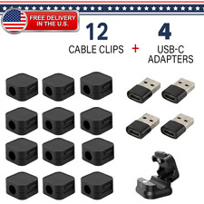 12PCS Magnetic Cable Organizer Clips | Desktop + 4PCS USB C to USB 3.0 Adapter picture