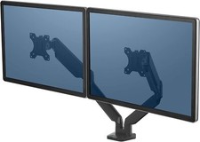 FELLOWS - PLATINUM SERIES DUAL MONITOR ARM - BLACK - NEW IN UNOPENED BOX picture