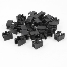30 Pcs 90 Degree 6 Round Pin RJ12 6P6C Network Modular PCB Connector Jacks Black picture