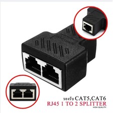 1PC RJ45 Ethernet Splitter Adapter 8P8C Network Internet IPTV Broadband Hub picture