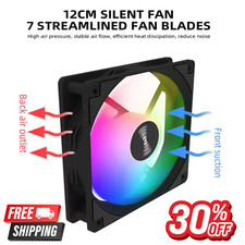 120mm RGB PC Case Fan 12V Quiet 23dBA Fluid Bearing Computer Cooling 1500RPM picture