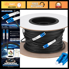 150M/500FT Armored Fiber Optic Cable, 2 Core LC to LC, High-Speed Data Transmiss picture