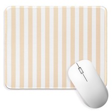 Beige Striped Mouse Pad Cute Mouse Pads Laptop Computer Mouse Mat | Kawaii Ae... picture