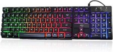 Teclado Mecanico LED Retroiluminado Grande USB Teclado Gamer Windows picture