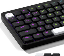 XVX Low Profile Black Keycaps, Shine through Keycap Sets, Double Shot PBT picture