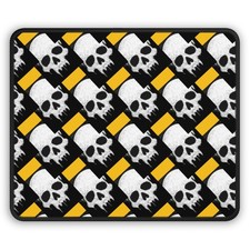 Grunge Skull Pattern Gaming Mouse Pad | Gothic Black White picture