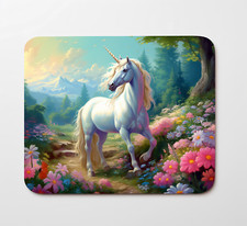 Unicorn In Flowers Field Mouse Pad 9.5