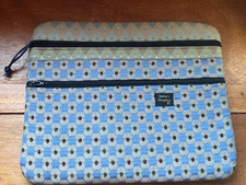 Handmade Helen’s Daughters Blue Green & Tan Padded Fabric Computer iPad Case w picture