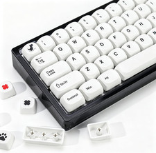 Minimal White KOA Profile Keycaps Set,135 Keys PBT Sublimation Custom Keycaps fo picture