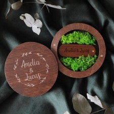 Custom Logo USB Flash Drive Wooden Box Case Wedding Memory Stick Thumb Pen picture