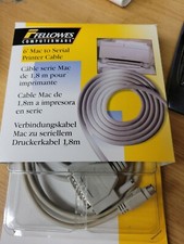 NEW Fellowes 6ft Mac to Serial Printer Cable MinDin8M - DB25M - See Pictures picture
