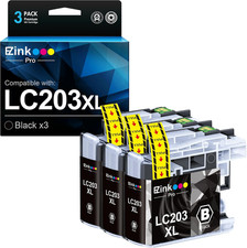 LC203XL Ink Cartridge High Yield Compatible for Brother MFC Series Black 3 Pack picture