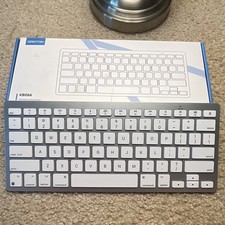 OMOTON KB066 Compact Bluetooth Keyboard Enhanced Function Keys Silver/White picture