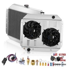 3-Row Aluminum Radiator with Fan Thermostat Switch for Bronco 68-79 CU433 picture