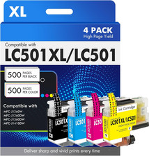 LC501 LC501XL MFC-J1360DW Ink Cartridges for Brother Printer Work Smart 1360 MFC picture