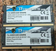 G.Skill Ripjaws 64GB (2x32GB) DDR4-3200 SO-DIMM Laptop RAM F4-3200C22D-64GRS picture
