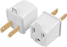 Two Prong to Three Prong Adapter 2 Pin to 3 Pin Plug Socket Adapter Extension picture