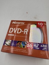 DVD - R Memorex 16X 4.7GB 120Min 10PK Jewel Cases New Unopened picture