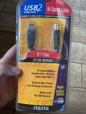 New BELKIN Printer Cable USB 2 High-Speed 2.0 Cable 6 FOOT USB A Plug to B Plug picture