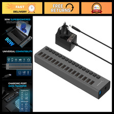 16-Port USB 3.0 Powered Hub & Charger, 90W, Data Transfer & Charging Station picture