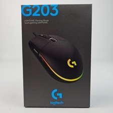 Logitech G203 LIGHTSYNC Gaming Mouse 8000 DPI RGB Wired USB Optical Black NEW picture
