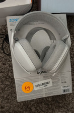 Logitech Zone Vibe 100 Wireless Bluetooth USB-C Over-Ear Headset White/Gray picture