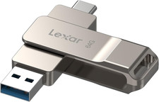 D40E 64GB Dual USB 3.2 Gen 1 Type-C Jump Drive, Champagne Silver picture