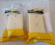 Datacomm 45-0014-LA Cable Wall Plate Flexible Opening 1Gang Lite Almond Lot of 2 picture