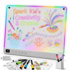 1 Pack Rechargeable LED Drawing Board Neon Light up Doodle Tablet with 8 Colors picture
