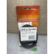 StarTech USB to Parallel DB25 Adapter Cable ICUSB1284D25 Black New Sealed picture