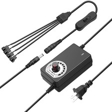 12V PC Fan Speed Controller 24W Power Supply with 4 x3/4Pin 4 x 3/4 Pin picture