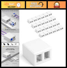 2-Port RJ45 Surface Mount Box for Cat6 Keystone Jacks - 25-Pack, Network Cable A picture