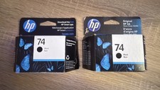 Two Genuine HP 74 Black Ink Cartridges New In Box picture