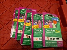 Lot Of 5 Fujifilm PREMIUM PLUS PHOTO PAPER 20 Glossy Sheets 4 X 6 Sealed Read picture