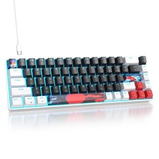 65% Mechanical Gaming Keyboard Linear Red Switch 68 Keys 60% Backlit Black picture