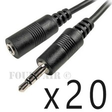 20 Pack Lot - 50ft 3.5mm Stereo Audio Extension Cable Male to Female M/F MP3 1/8 picture