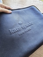 NWT Kate Spade Laptop Sleeve 15” Embossed Logo Black Padded $110 picture