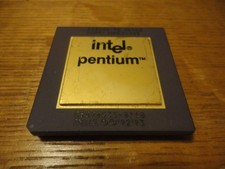 Intel Pentium A80502-90 90MHz CPU Processor Goldcap Socket 7 1992 Vintage picture