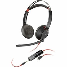 Poly BlackWire 5220 Wired Headset Flexible Boom Mic-Noise Canceling Headphones picture
