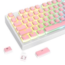 117Key Pink Pudding Keycaps OEM Profile PBT Translucent Backlit Mechanical picture