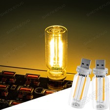 2Pcs Car USB Warm White Night Light Touch Dimmable Vehicle Interior Ambient Lamp picture