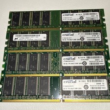 Lot of 4GB (4x 1GB) DDR-333 PC-2700 Desktop RAM Memory Crucial Micron DDR1 picture