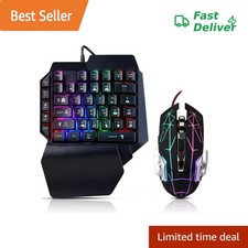 Guiheng Wired One Handed Gaming Keyboard Mouse Black picture