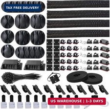 Cord Management Organizer Kit 4 Cable Sleeve split 192PCS Cable Management picture